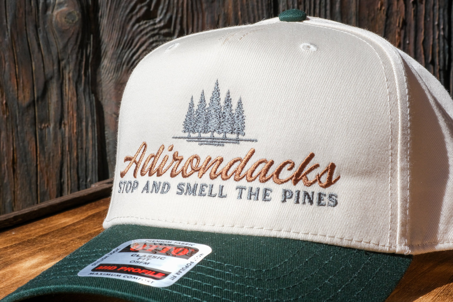 Adirondack Mountains Vintage Style Trucker Snapback Cap