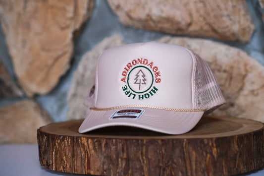 Adirondack Mountains Foam High Crown Golf Style Mesh Snapback Cap