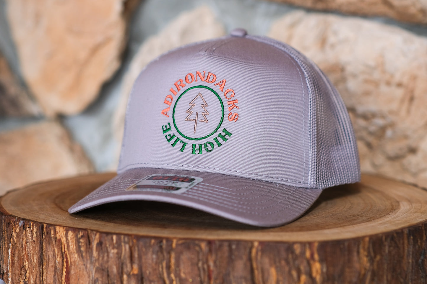 Adirondack Mountains Vintage Style Trucker Snapback Cap