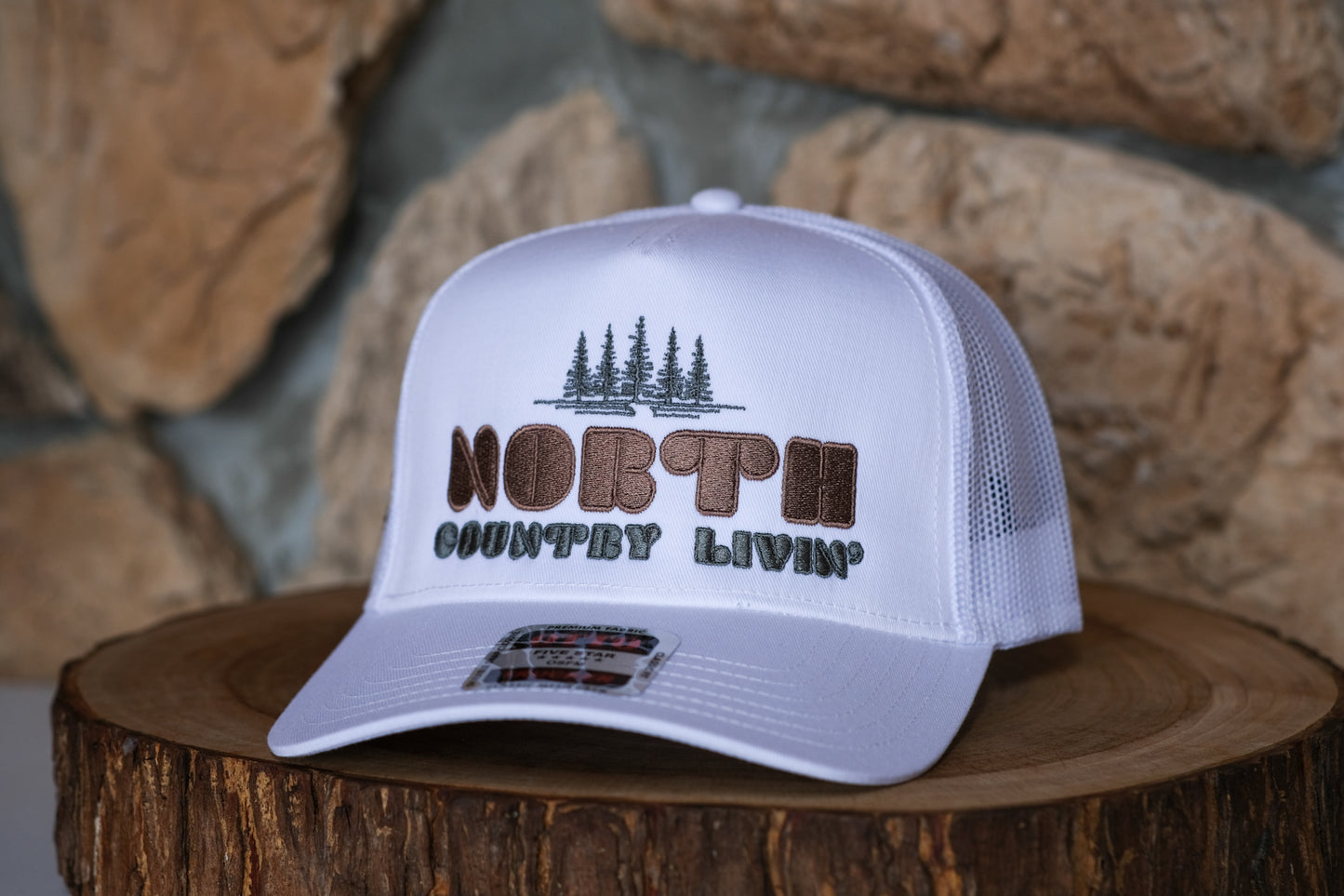 Adirondack Mountains Mesh Backing Trucker Snapback Cap