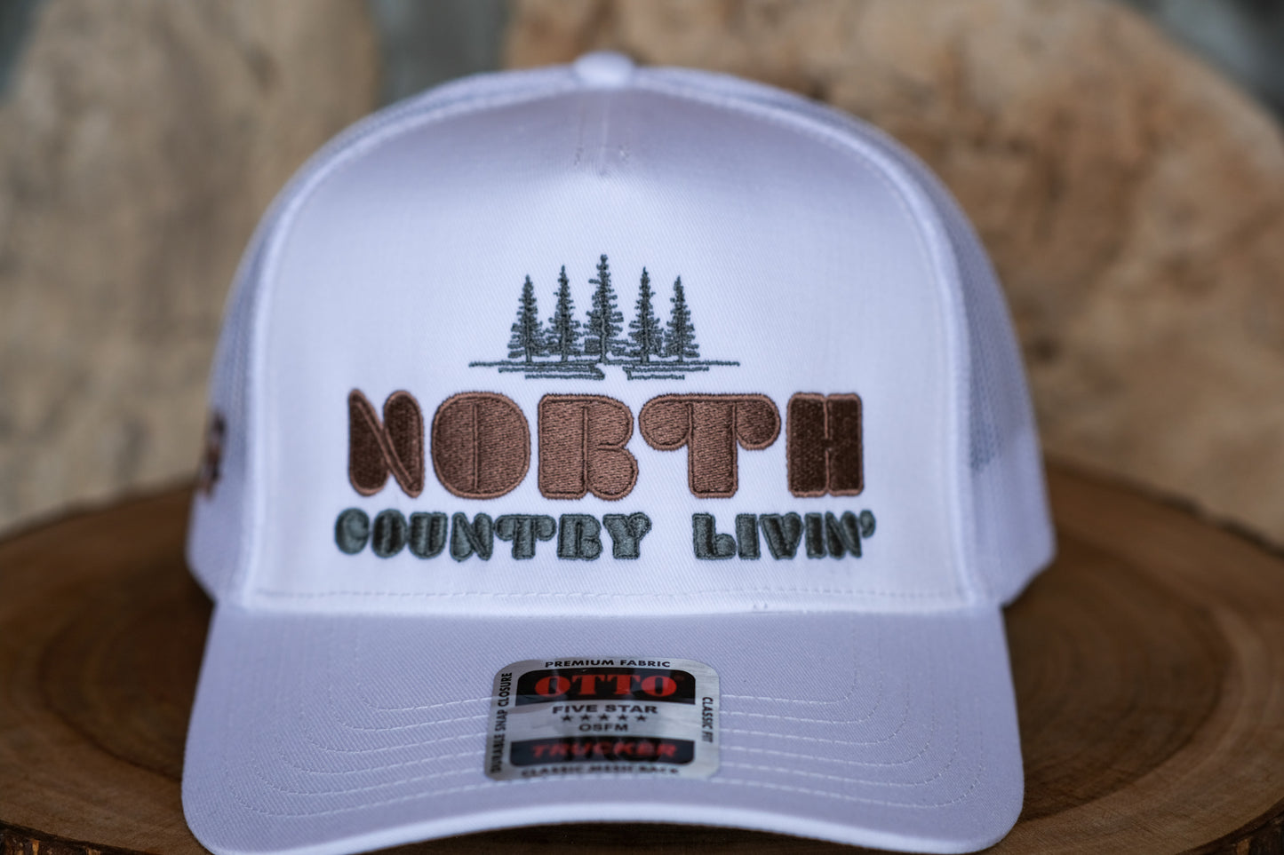 Adirondack Mountains Mesh Backing Trucker Snapback Cap