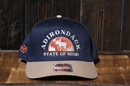 Adirondack Mountains Vintage Style Trucker Snapback Cap