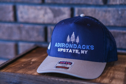 Adirondack Mountains Vintage Style Trucker Snapback Cap