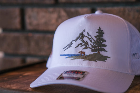 Adirondack Mountains Mesh Backing Trucker Snapback Cap