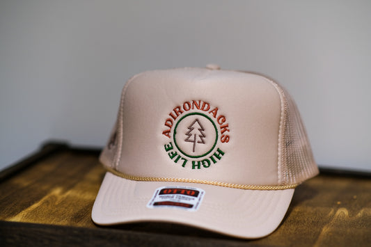 Adirondack Mountains Foam High Crown Golf Style Mesh Snapback Cap