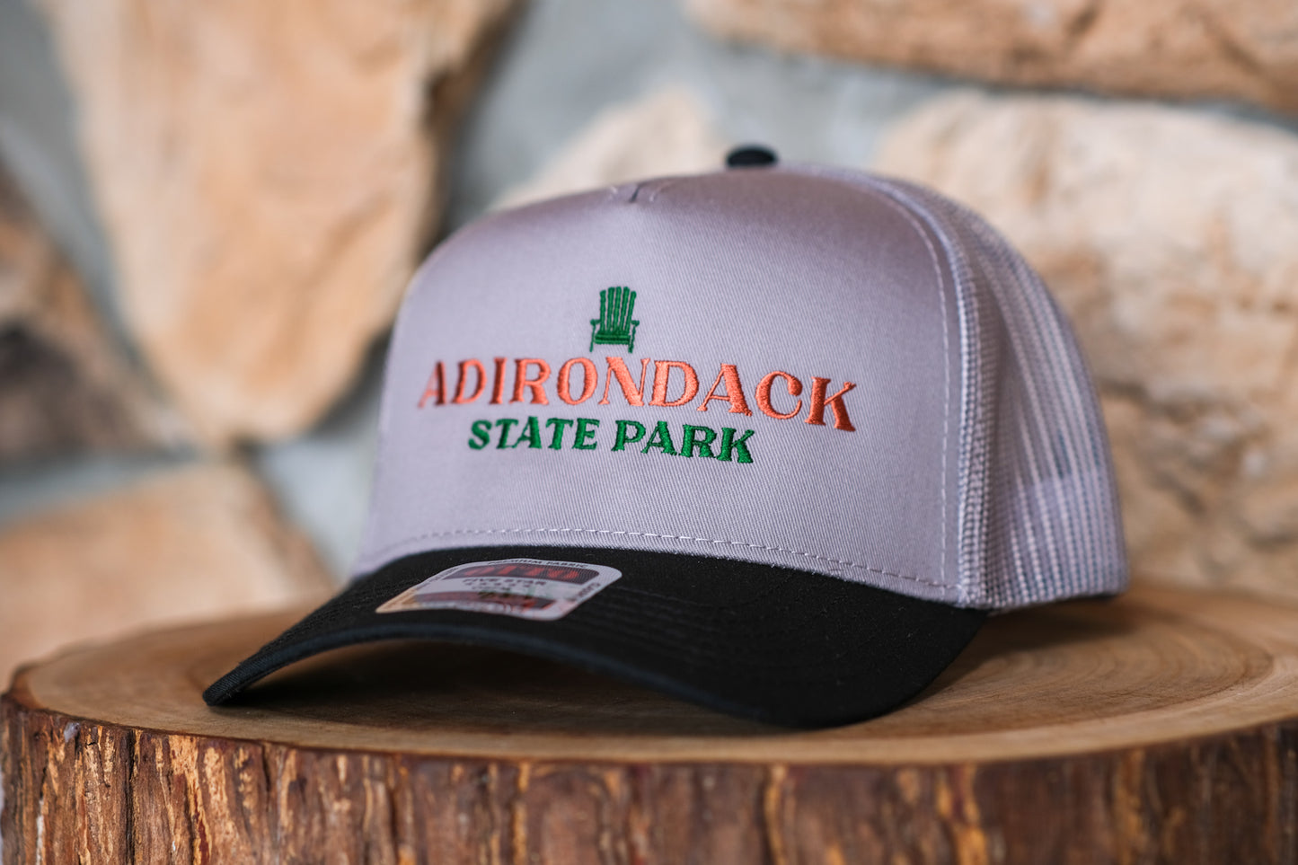 Adirondack Mountains Vintage Style Trucker Snapback Cap