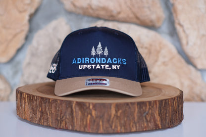 Adirondack Mountains Vintage Style Trucker Snapback Cap