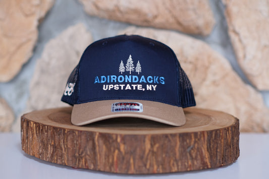 Adirondack Mountains Vintage Style Trucker Snapback Cap
