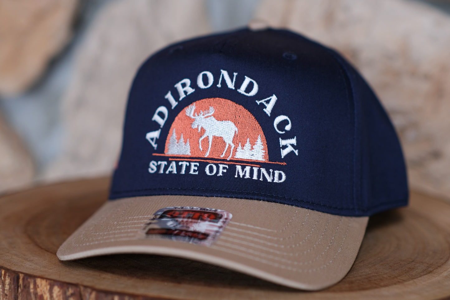 Adirondack Mountains Vintage Style Trucker Snapback Cap