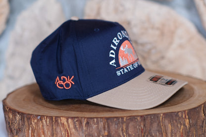 Adirondack Mountains Vintage Style Trucker Snapback Cap