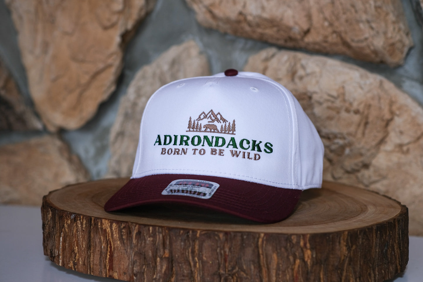 Adirondack Mountains Vintage Style Trucker Snapback Cap