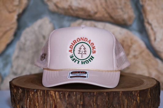 Adirondack Mountains Foam High Crown Golf Style Mesh Snapback Cap