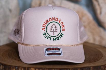 Adirondack Mountains Foam High Crown Golf Style Mesh Snapback Cap