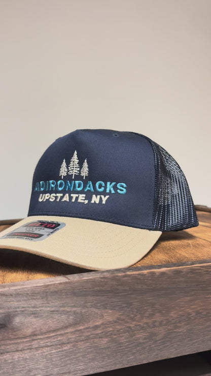 Adirondack Mountains Vintage Style Trucker Snapback Cap