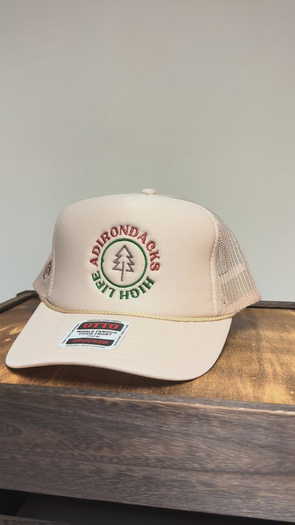 Adirondack Mountains Foam High Crown Golf Style Mesh Snapback Cap